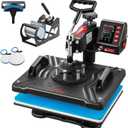 VEVOR 5 in 1 Heat Press Machine 12x15 Inch, 360 Swing Away Shirt Press Machine - Digital Professional Heat Transfer Tshirt Press Machine, Sublimation Heat Press for T Shirts Hat Cap Mug Plate