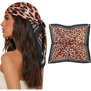 AWAYTR 27.5" Square Satin Head Scarf for Women Hair Scarf Silky Bandana | 70x70cm silk feel head scarf wrap. Ideal for women daily wear travel and sleeping. Soft premium hair protection accessory.