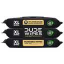 DUDE Wipes - Flushable Wipes - 3 Pack, 144 Count - Shea BUTTer Smooth Extra-Large - Vitamin-E & Aloe - Septic and Sewer Safe