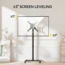 AM alphamount TV Floor Stand for 13-50 inch Flat/Curved TVs up to 44 lbs, 8 Level Height Adjustable Monitor Floor TV Stand with VESA 200x200, Portable TV Mount Stand for Living Room, Bedroom, Office