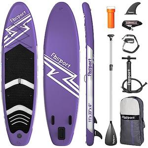 FBSPORT 11' Premium Stand Up Paddle Board, Yoga Board with Durable SUP Accessories & Carry Bag | Wide Stance, Surf Control, Non-Slip Deck, Leash, Paddle and Pump for Youth & Adult