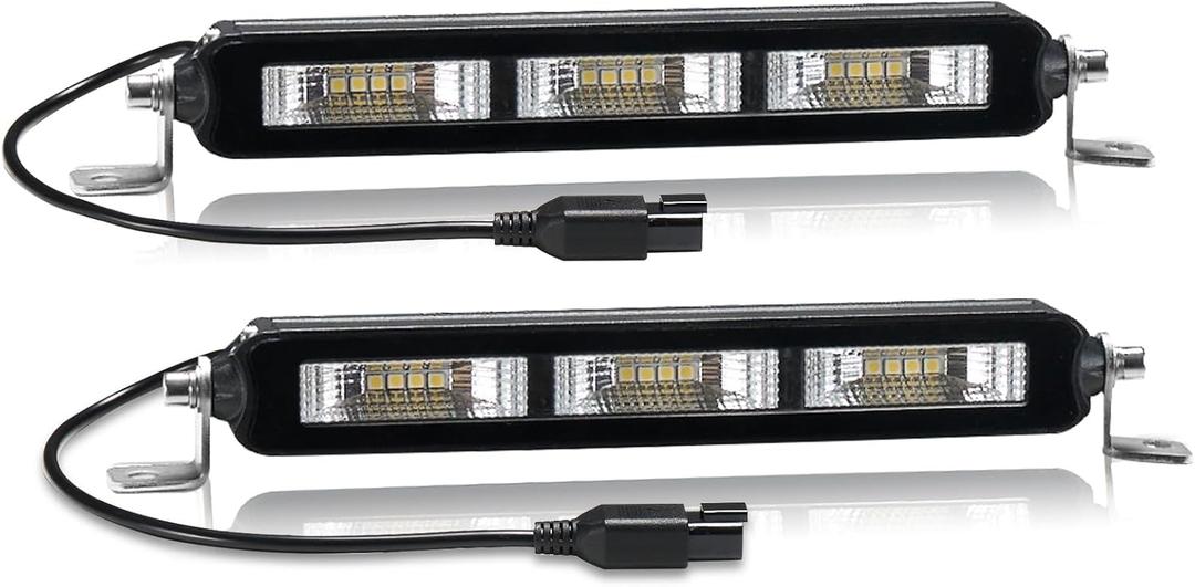 BUNKER INDUST 2 Pcs 7 Inch Slim LED Light Bar with DT Connector, 2400LM Single Row Flood LED Light Pods Driving Off Road Work Lights for Trucks ATV UTV SUV Boat