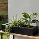 Oblong Faux Succulent Arrangement Rectangular Planter for Indoor/Outdoor Low-Maintenance, Weather-Resistant Effortless Nature-Inspired Dcor for Tabletops, Porches & Patios (Excludes Plants)