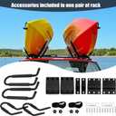 Kayak Roof Rack for 2 Kayaks Carrier, Kayak J Bar Hooks Roof Mount Racks for Universal Cars, SUV, Truck, Set of 4 Racks