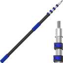 5-20FT Telescoping Pole, Multi-Purpose Extension Pole with Easy Flip Lock, Universal Twist-on Metal Tip, Lightweight Sturdy Aluminum Paint Roller Extension Pole for Painting, Window Cleaning