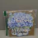 COLOR VALLEY ART Welcome Sign Front Door Decor, Hydrangea Decor Farmhouse Wall Signs Decorations for Porch, Home, Housewarming Gift for New House Home Apartment, Wooden Florals Door Hanger (Blue-12.9L''x12.9W'')