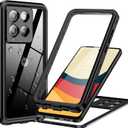 ANTSHARE Waterproof Case for Motorola Moto G Stylus 5G 2025Moto G Stylus 2025 5G Phone Case [Built-in Camera & Screen Protector] [IP68 Underwater] [Dustproof], 14FT Military Grade Clear Case - Black