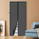 Magnetic Thermal Insulated Door Curtain, Fits Door Size 38" x 82",Durable Oxford Cloth&Thicken Polyester Fiber Fill, Efficient Temperature Control, Durable Construction, Soundproof and Windproof (Polyester Dark gray)