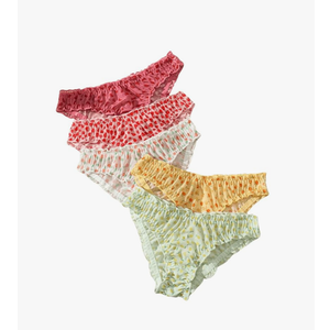 Women's 5 Pack Cute Briefs Frilly Lettuce Trim Mid Rise Mesh Panty Sets Underwear M