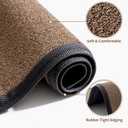 Non Slip Bath Mat, Heavy Duty Absorbent Quick Dry Bathroom Rugs, Upgrade Rubber Ddging Washable Bathroom Floor Mats Fit Under Door Bathtub Shower Room, Brown 24x16