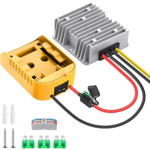 20V to 12V Step Down Converter for Dewalt 20V Battery, DC Voltage Reducer Transformer 12V 20A 240W Buck Converter Power Wheel Battery Adapter with Over Discharge Protection, Switch and Fuse