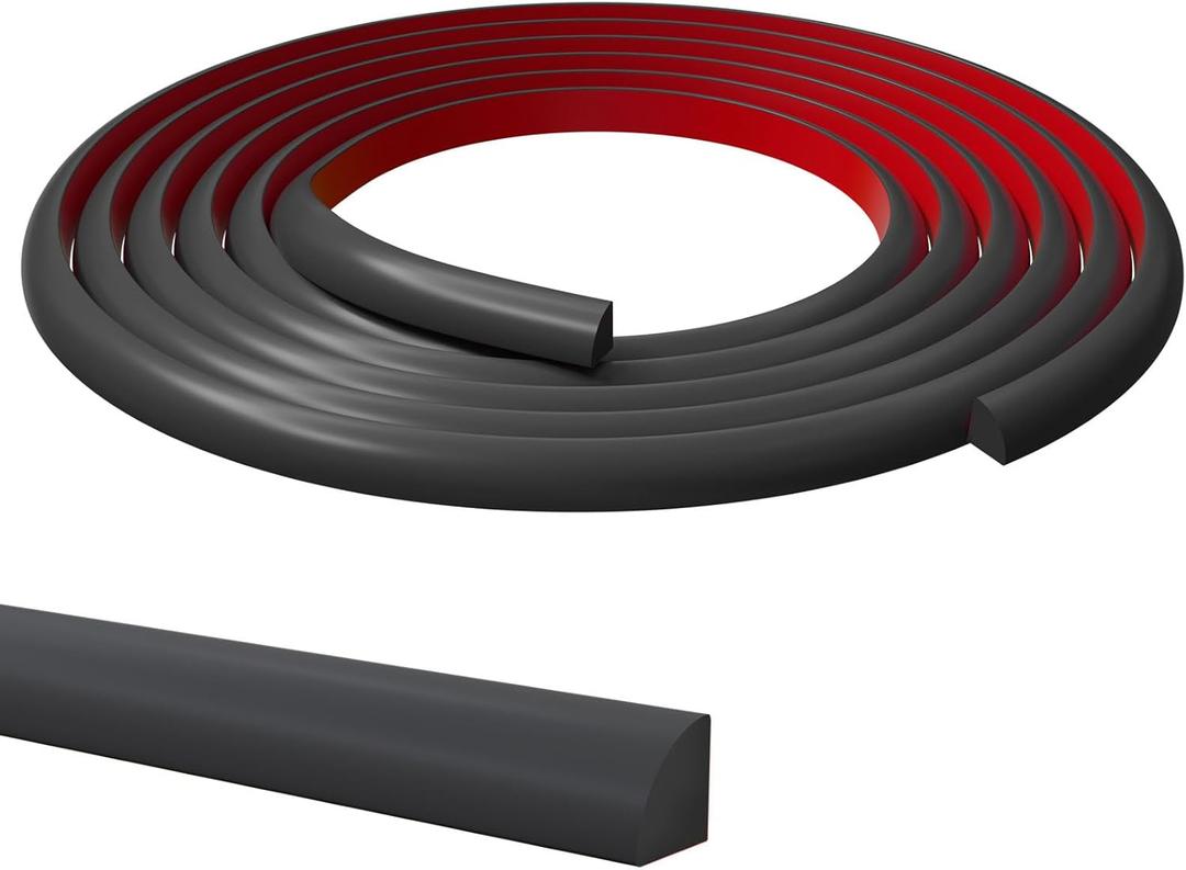 Moleney Flexible Quarter Round Trim, Peel and Stick Quarter Round Molding Trim Strip, Self Adhesive Trim Molding (Black)