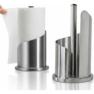 Stainless Steel Mountain Paper Towel Holder Countertop with Modern Spiral Cover Stand for Kitchen Roll Organize Freestanding Easy One-Handed Operation for Kitchen Bathroom Dining Table