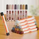 16 Colors Wood Wax Crayons & 8 Colors Furniture Repair Marker Pens, Wood Filler Sticks for Quick Repairing Scratches, Scuffs, Cracks, and Nail Holes on Wood Furniture, Floors