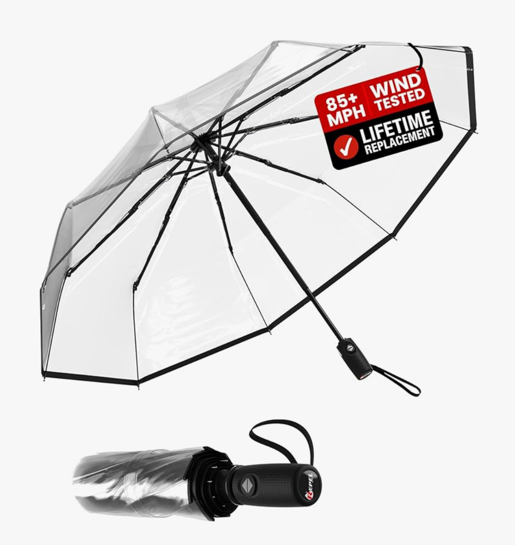 REPEL Windproof Travel Umbrella - Compact & Withstands Winds up to 85MPH , Strongest Premium Auto Folding Umbrella for Rain and Sun - Durable, Light & Portable for Women & Men , Fits Backpack & Cars