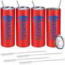 Patelai 4 Pcs Graduation Gift Bulk Class of 2026 Tumbler Cups 20oz Water Bottle with Lid Straw Brush Congrats Grad Graduate Gift for Him Her Grad Party Favor(Red and Blue)