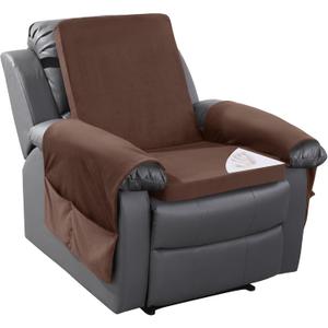 HOMBYS Recliner Chair Cushion for Elderly with Lumbar Support Pillow & Recliner Armrest Cover, 20"x20" Memory Foam Seat Cushion Non-Slip & Supportive, Machine Washable, Brown