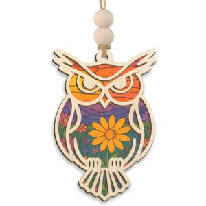 OASSIE Christmas Teacher Gifts for Women - Owl Suncatcher Ornament with Card - Graduation Teacher Appreciation Gifts from Student, Thank You Gift, Hanging Decor Ornaments for Tree, Owl Gift for Women