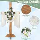 59 Inch Wedding Decorations Wedding Wood Cross and White Ribbons Eucalyptus Garlands Large Standing Cross Decoration Christian Religious Marriage Gifts for Ceremony and Reception Indoor Outdoor Decor