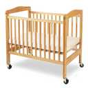 LA Baby Compact Non-Folding Wooden Window Crib, Natural