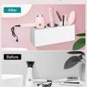 Hair Tool Organizer, Hair Dryer Holder with Heatproof Steel Cups, Acrylic Vanity Organizer for Curling Iron, Flat Iron & Hair Brushes, Perfect for Bathroom (White, Standard)