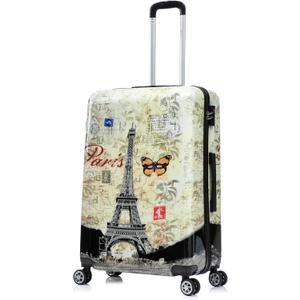 InUSA Paris Print 28-Inch Large Hardside Spinner Luggage Lightweight Travel
