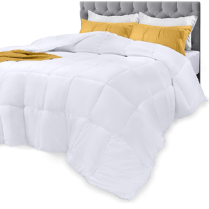Utopia Bedding Comforters Queen Size, All Season Duvet Insert, Down Alternative Box Stitched Bed Comforter with Corner Tabs, Machine Washable (White)