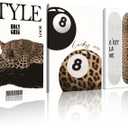 Black and White Leopard Wall Art Fashion Trendy Cheetah Lucky 8 Ball Skateboard Wall Decor Pictures Aesthetic Poster Preppy Aesthetic Painting Picture for Girls Bedroom Living Bathroom Home Decoration 24x16in