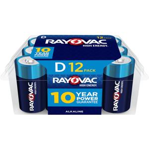 Rayovac High Energy D Batteries (12 Pack), Alkaline D Cell Batteries