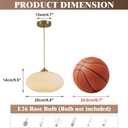 KCO Lighting White Ribbed Glass Ceiling Light Modern Antique Brass Pendant Light Gold Globe Pendant Light Fixture Mid Century Kitchen Island Pendant Lighting (2 Pack) Gold-A