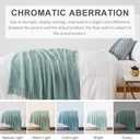BOURINA Aqua Throw Blanket 50x60 Inches Throw Textured Solid Soft Sofa Couch Decorative Knit Blanket