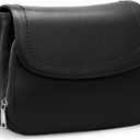 befen Genuine Leather Crossbody Bags for Women with Built in RFID Wallet Medium Women's Saddle Bag Cross Body Purse (Black)