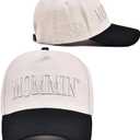 Mommin Trucker Hat for Women, Vintage Embroidered Mom Baseball Cap, Adjustable Women Ponytail Hat (White)