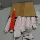 Funtery 6 Pcs LED Christmas Tree Flameless Taper Candles Real Wax Battery Operated Candlestick Lights with 3D Flame and Remote Timer Window Fireplace(Red,Christmas Tree)