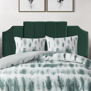 Finnhomy Velvet Upholstered King Size Headboard, Modern Vertical Channel Design, Adjustable Height from 42 to 46 Head Board, Jade