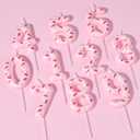 Cherry 8th Birthday Candles,Number 8 Candle for Cake,Red Glitter Fruit Theme Sweet Cherry Cupcake Picks for Baby Shower Kids Birthday Party Decorations Supplies