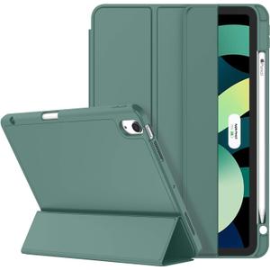 ZryXal iPad Air 11 Inch Case M3 2025 / M2 2024, iPad Air Case 5th Generation/4th Generation 2022/2020 10.9 Inch [Support Touch ID and Auto Wake/Sleep](New Midnight Green)