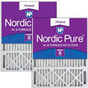 Nordic Pure 20x25x5 (19_7/8 x 24_7/8 x 4_3/8) Honeywell/Lennox Replacement MERV 8 Air Filters 2 Pack