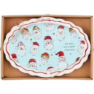 Mud Pie Santa Boxed Sentiment Plate; 6 3/4" x 9 3/4"