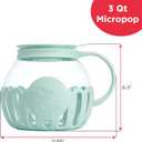 Ecolution Patented Micro-Pop Microwave Popcorn Popper with Temperature Safe Glass, 3-in-1 Lid Measures Kernels and Melts Butter, Made Without BPA, Dishwasher Safe, 3-Quart, Aqua