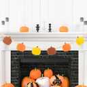 2 x YUNAI Pumpkin Halloween Garland, Wooden Beads & Felt Pumpkin Decor, Thanksgiving & Christmas Fall Decor, 2