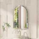 VocalStar Frameless Arch Mirror, 16" x 24" Bathroom Wall Mirror with Beveled Edge, Modern Decorative Vanity Mirrored for Living Room, Entryway, Bedroom | 1/4-Inch Shatterproof Glass