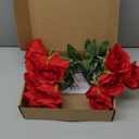 Cemetery Flowers for Grave 18 Silk Artificial Flowers for Cemetery Red Memorial Roses Flowers for Headstones Gravesite Grave Vase Funeral Decorations