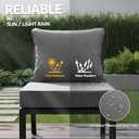 24x24 Inch Outdoor Chair Cushions Set of 2, Patio Furniture Cushions - Removable Cover, Water-Repellent, Fade-Resistant, Non-Slip Bottom & Straps, Replacement for Deep Seat Sofa & Couch - Dark Grey