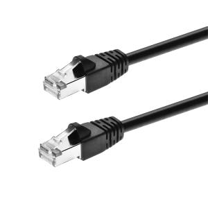 Monoprice Cat6A 20ft Black Patch Cable Double Shielded (S/FTP) 26AWG 10G Pure Bare Copper Snagless RJ45 Fullboot Series Ethernet Cable