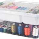 Baylee and Me Clear Plastic Storage Box with Removable Tray  Perfect for Organizing Arts and Craft Supplies, Sewing Notions, Small Toys, Bead, Art Supplies