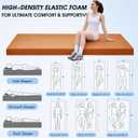 CYMULA Memory Foam Camping Mattress Pad,Sleeping Pad for Camping,Non-Slip Bottom Floor Car Mattress Bed with Retaining Portable Roll up Mattress Pad Mat for Travel Truck Guest Bed Tent