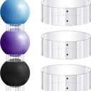 Wenqik 3 Pcs Exercise Ball Stand Holder 14.5 Inch Plastic Yoga Ball Base Stability Fitness Display Stand Medicine Therapy Carrier Storage Stackers (Clear)