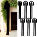 Janinka 6 Pcs Black Velvet Christmas Swag Bow 31.5 x 23.6 inch Large Vintage Christmas Ornament Rustic Velvet Staircase Wreath Bows Xmas Tree Topper Bows Large Bow for Outdoor