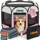 Dog Cat Small Animal Puppy Playpen Crate with Pee Pad, Medium, Pink